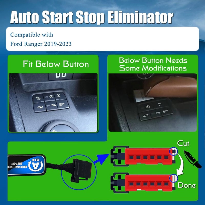 YESCHE Auto Start Stop Eliminator Compatible with Ford Ranger 2019-2023 Automatic Startstop Engine System Disabler Canceller Cable Device Stops Shutoff Saves Battery Accessories - Image 2
